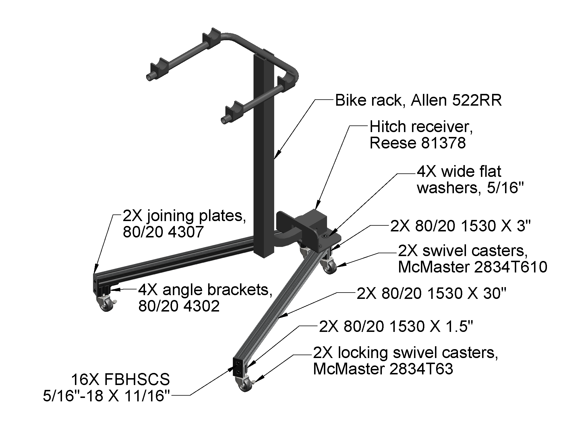 Mini-project: Hitch receiver bike rack stand